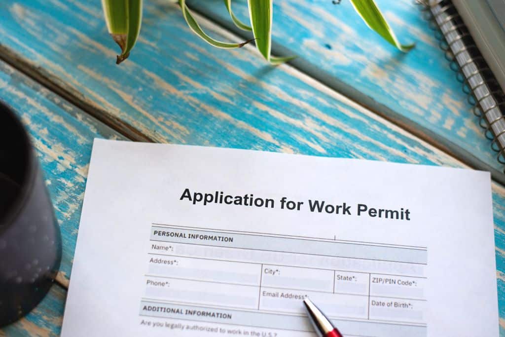 Solicitud de permiso de trabajo en EEUU
