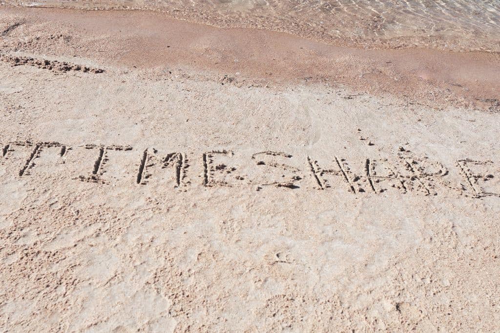 Timeshare escrito en la arena